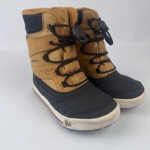 Merrell Youth Boys 13 Snow Bank Waterproof 2.0 Brown Black Insulated